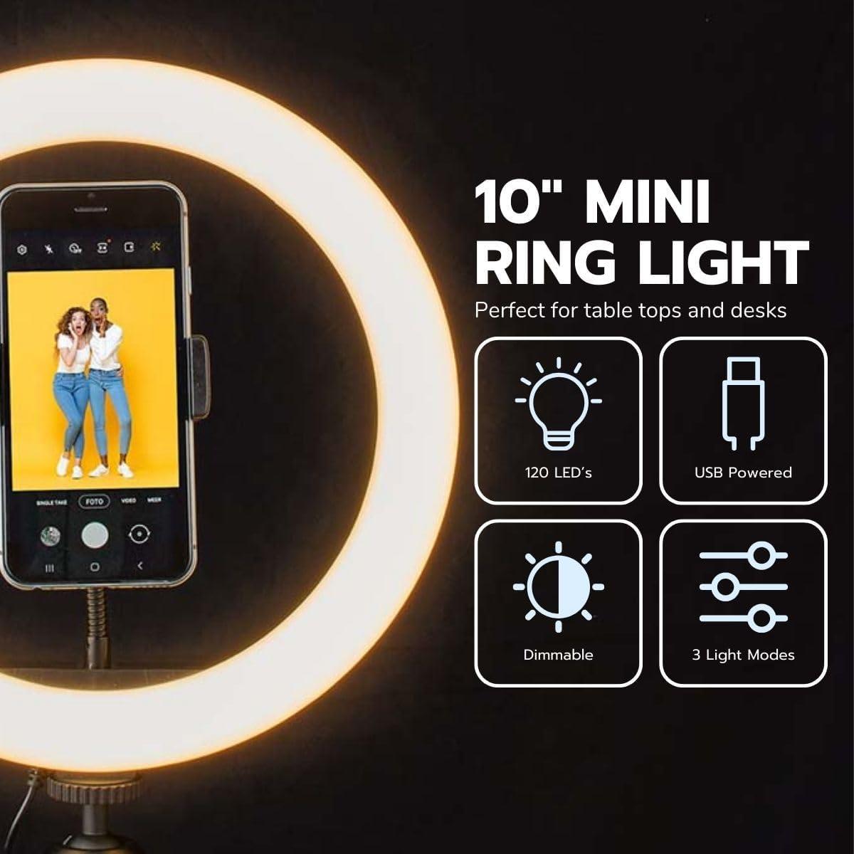 Nedis Ring Light | 10 inch | 120 LED's | 2700 - 6700 K | Tripod | Black
