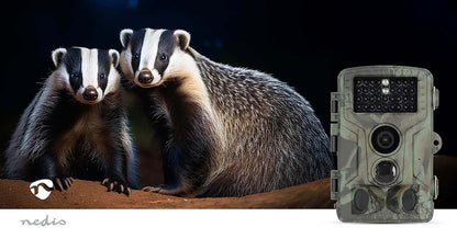 Nedis Wildlife Camera | 4K@10fps | 50 MPixel | 5 MPixel CMOS | IP65 | Black No-Glow IR | Night vision | Viewing angle: 60 ° | Motion sensor | Detection angle: 130 ° | Detection range: 20 m | Screen size: 2.4 " | LCD Screen | Brown / Green