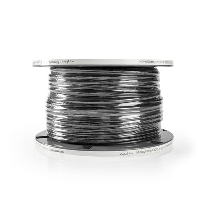 Nedis Microphone Cable | 2 x 0.25 mm² | Copper | 100.0 m | Round | PVC | Black | Reel