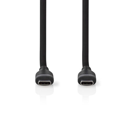 Nedis USB Cable | USB 2.0 | USB-C™ Male | USB-C™ Male | 60 W | 480 Mbps | Nickel Plated | 1.50 m | Round | Silicone | Black | Box