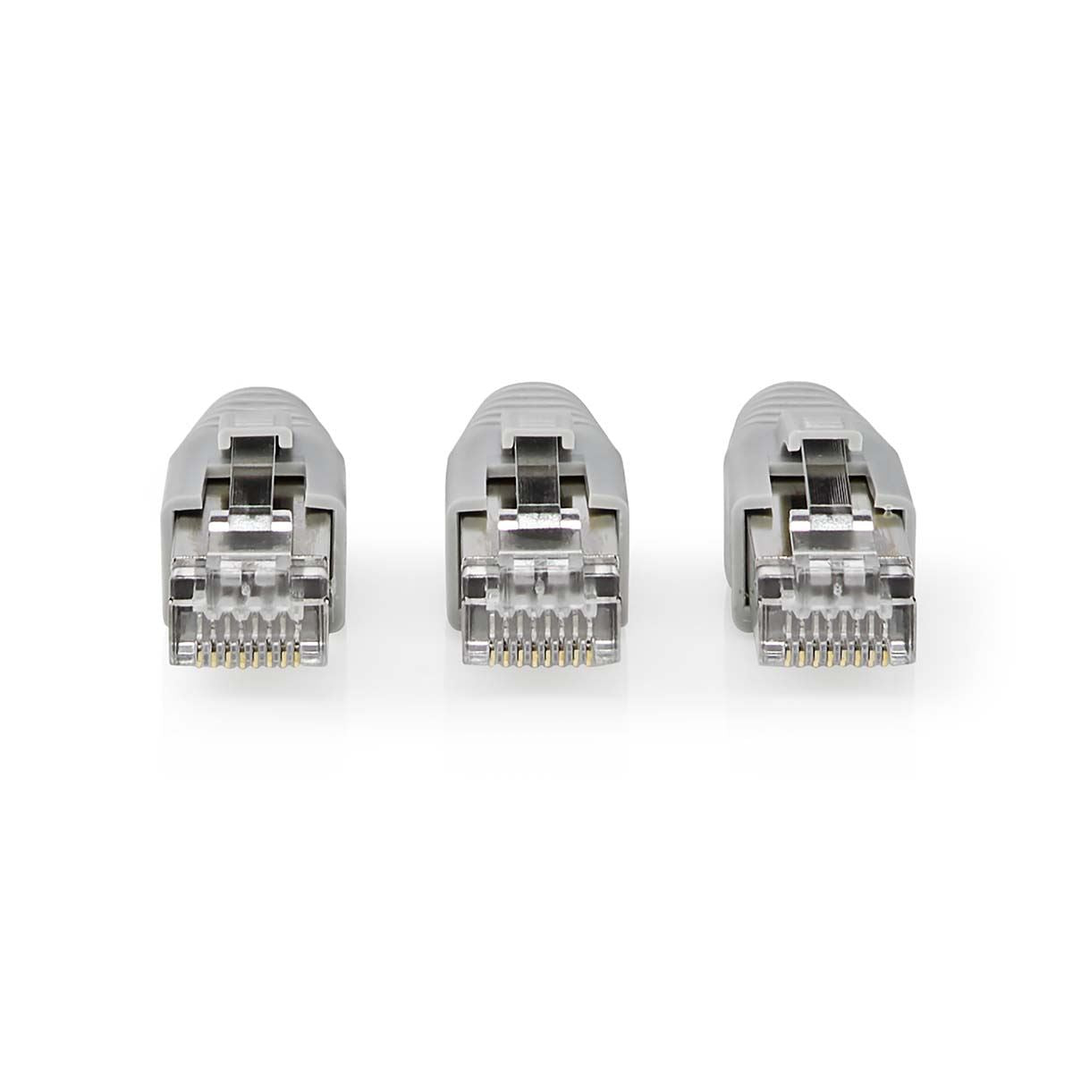 Nedis RJ45 Connector | RJ45 Pass Through | Solid/Stranded FTP CAT6 | Straight | Gold Plated | 10 pcs | PVC | Black / Grey / White | Box