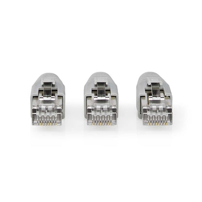 Nedis RJ45 Connector | RJ45 Pass Through | Solid/Stranded FTP CAT6 | Straight | Gold Plated | 10 pcs | PVC | Black / Grey / White | Box