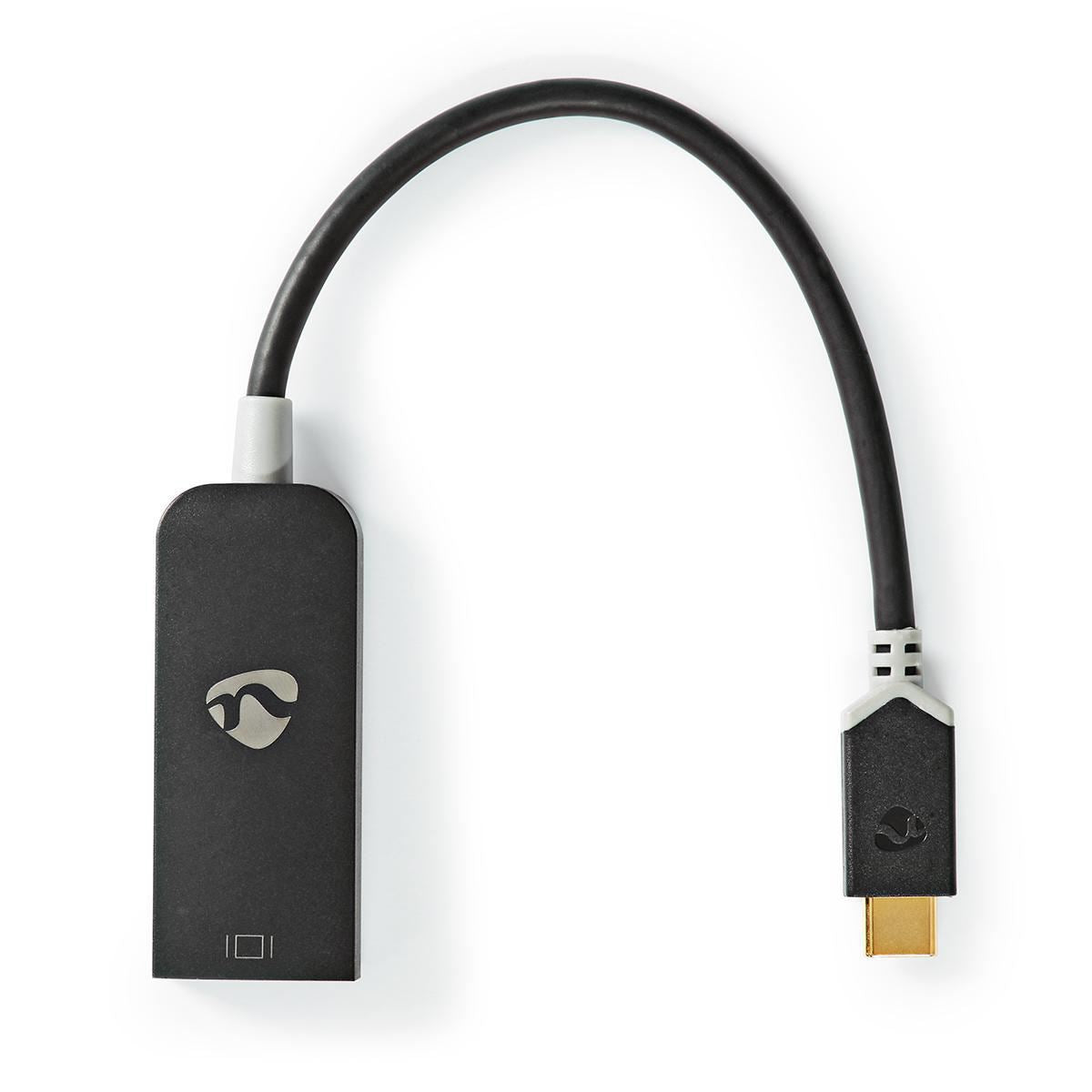 Nedis USB-C™ Adapter | USB 3.2 Gen 1 | USB-C™ Male | DisplayPort Female | 8K@30Hz | 0.20 m | Round | Gold Plated | PVC | Anthracite | Window Box