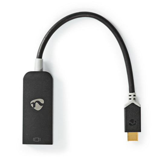 Nedis USB-C™ Adapter | USB 3.2 Gen 1 | USB-C™ Male | DisplayPort Female | 8K@30Hz | 0.20 m | Round | Gold Plated | PVC | Anthracite | Window Box