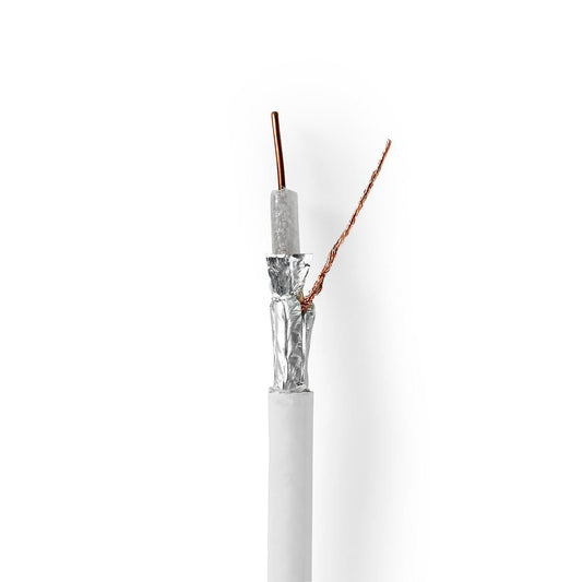 Nedis Coax Cable On Reel | 4G / LTE secure | 75 Ohm | Triple Shielded | ECA | 10.0 m | Coax | PVC | White | Reel