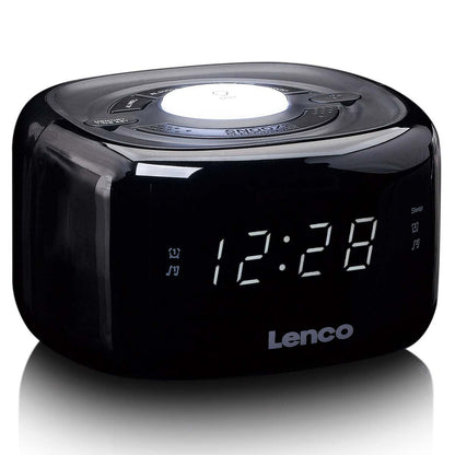 Lenco CR-12BK | FM Clock Radio | Night Light | Black