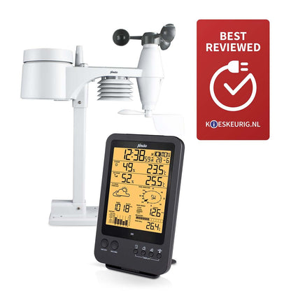 Alecto Weather Station | Indoor and Outdoor Temperature, Forcast, Wind, Humidity, Rain & More | Outside Wireless sensor | Black