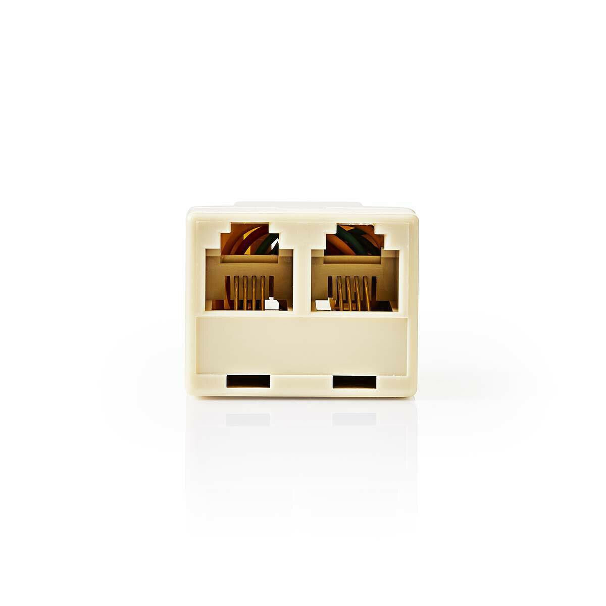 Nedis Telecom Wall Box | Connector type: RJ11 | RJ11 Female | 2x RJ11 (4/6) Female | Splitter | ABS | Ivory | Envelope