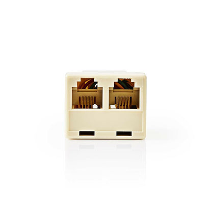 Nedis Telecom Wall Box | Connector type: RJ11 | RJ11 Female | 2x RJ11 (4/6) Female | Splitter | ABS | Ivory | Envelope