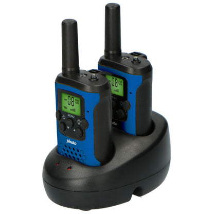 Alecto Walkie-Talkie Set | 2 Handsets | Up to 7 km | Frequency channels: 8 | VOX | up to 3 Hours | Black / Blue