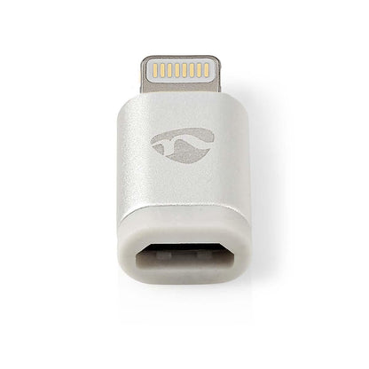 Nedis Lightning Adapter | Apple Lightning 8-Pin | USB Micro-B Female | Gold Plated | Round | Aluminium