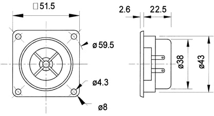 Visaton SC5 - 8 Ohm 13mm (0.5") Magnetically shielded polycarbonate dome driver