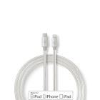 Nedis Lightning Cable | USB 2.0 | Apple Lightning 8-Pin | USB-C™ Male | 480 Mbps | Gold Plated | 2.00 m | Round | Braided / Nylon | Aluminium | Cover Window Box
