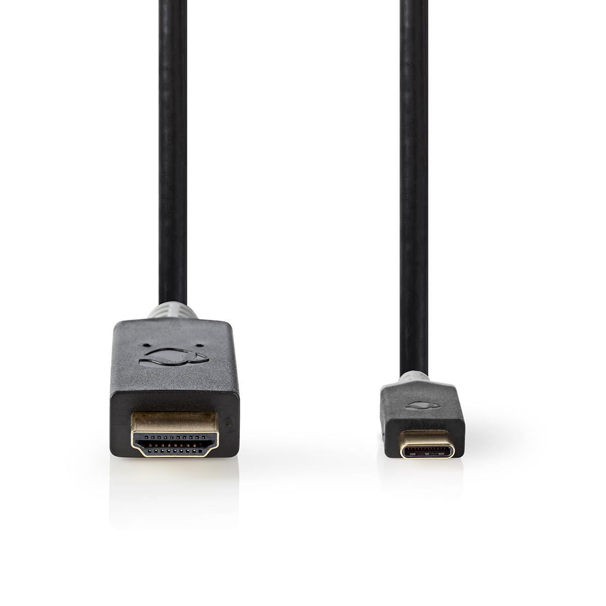 Nedis USB-C™ Adapter | USB 3.2 Gen 1 | USB-C™ Male | HDMI™ Connector | 4K@60Hz | 2.00 m | Round | Gold Plated | PVC | Anthracite | Box