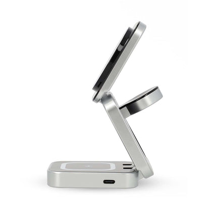 Nedis WDCHAQ15W210BK | Wireless Charger | 3-in-1 | 2.5 / 5 / 15 W | LED-indicator in use | Including cable | USB-A / USB-C™ | 1.50 m