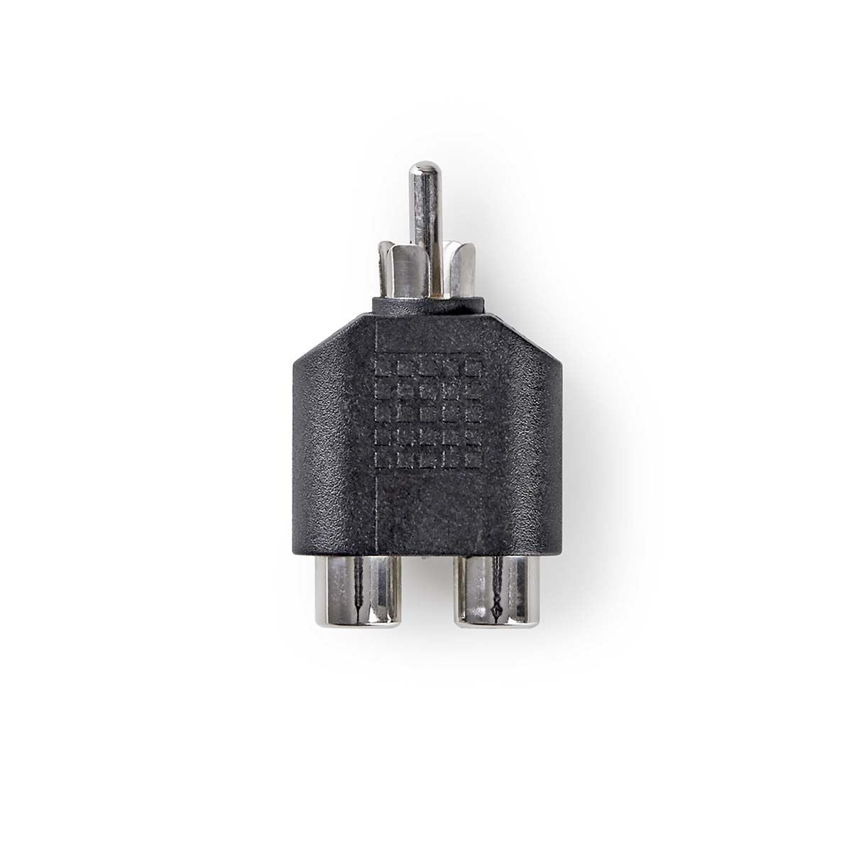 Nedis Subwoofer Adapter | RCA Male | 2x RCA Female | Nickel Plated | Straight | ABS | Black | 1 pcs | Box