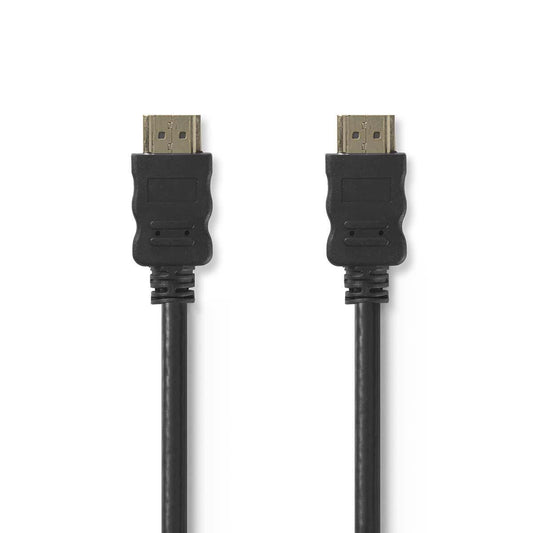 Nedis High Speed HDMI™ Cable with Ethernet | HDMI™ Connector | HDMI™ Connector | 4K@30Hz | 18 Gbps | 50.0 m | Round | PVC | Black | Tag