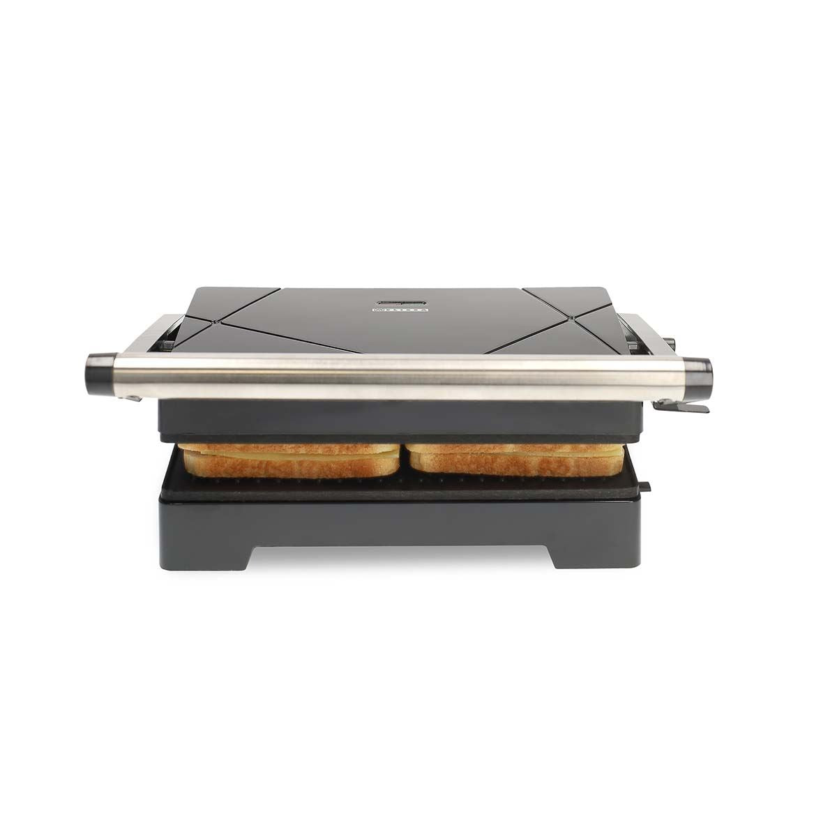MELISSA Contact Grill | 1000 W | 23 x 14.5 cm | Opens out Table Grill Function| Plastic / Stainless Steel