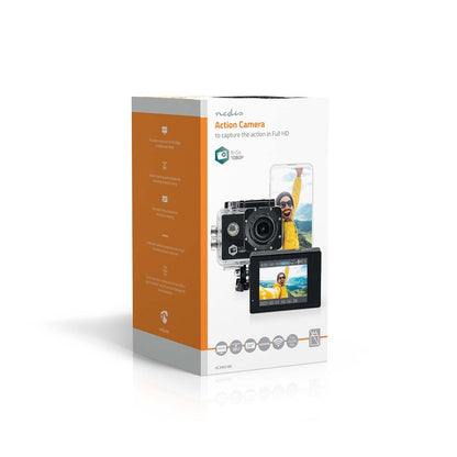 Nedis Action Cam | 1 Screen | 1080p@30fps | 12 MPixel | Waterproof up to: 30.0 m | 90 min | Wi-Fi | App available for: Android™ / IOS | Mounts included | Black