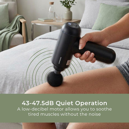 MELISSA Massage Gun | LED | Battery Powered | Rechargeable | 4 Massage Modes | 4 Interchangeable Attachments | Black