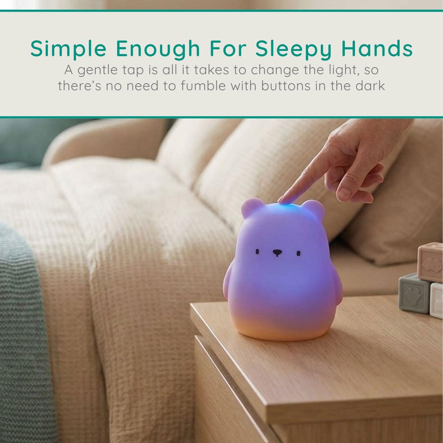 Alecto BC140BEAR | Rechargeable LED Chrildresn Night Light, Bear