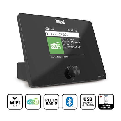 Imperial DABMANI420BK | Compact Hybrid Radio (Internet, DAB+, FM Hi-Fi tuner) with Bluetooth®