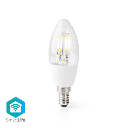 Nedis SmartLife LED Filament Bulb | Wi-Fi | E14 | 400 lm | 5 W | Warm White | 2700 K | Glass | Android™ / IOS | Candle | 1 pcs
