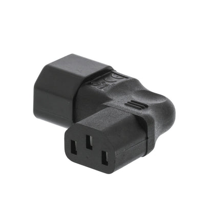 Nedis Cable Adapter Plug | IEC-320-C13 | IEC-320-C14 | Angled Right | Nickel Plated | PVC | Black | Box | 1 pcs
