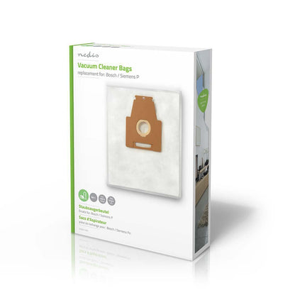 Nedis DUBG221SIB4 | Vacuum Cleaner Bag | 4 pcs | Synthetic | Most sold for: Bosch / Siemens | White