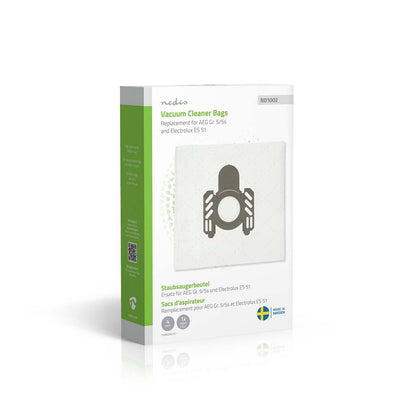 Nedis Vacuum Cleaner Bag | 4 pcs | Synthetic | Most sold for: AEG Gr. 5/5s and Electrolux ES 51 / AEG GR5 / Electrolux E51 | White