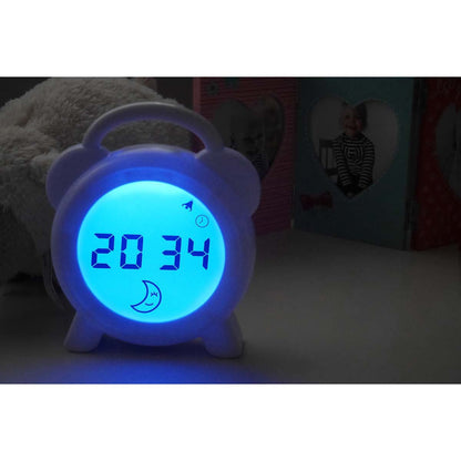 Alecto Childrens Sleep Trainer Night Light and Alarm Clock | White