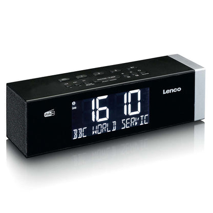 Lenco CR-640BK | DAB+ FM Clock Radio | USB | Bluetooth® Speaker | Black