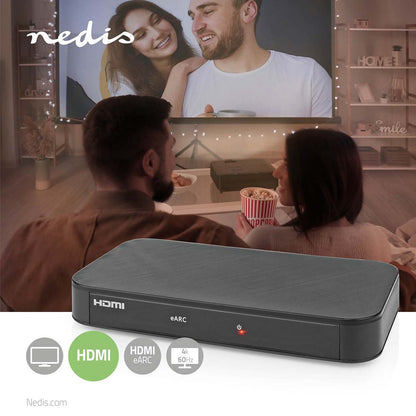 Nedis Digital Audio Converter | 2-way | Connection input: DC Power / 1x HDMI™ Input | Connection output: 2x HDMI™ Output | Automatic | Anthracite