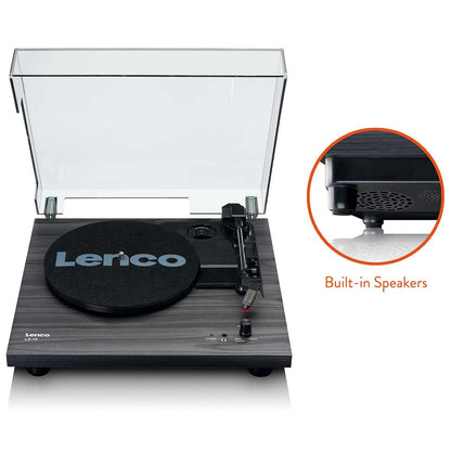 Lenco LS-10BK | Wood turntable with built-in speakers black