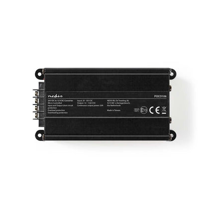 Nedis Power Converter | Car Powered | 24 V DC | 12 V DC | 240 W | Screw Terminal | Equipped with a fuse | Black