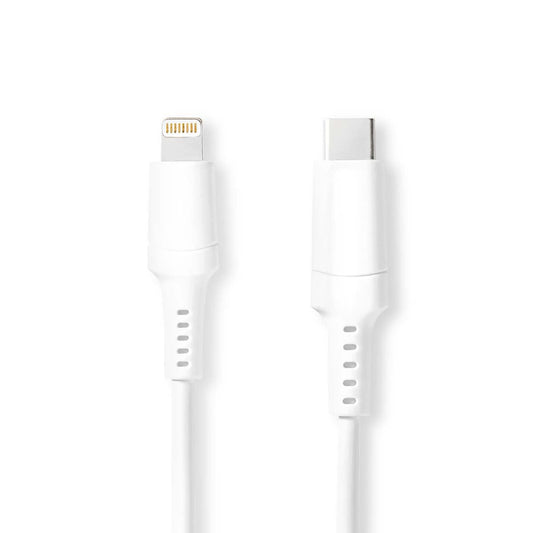 Nedis Lightning Cable | USB 2.0 | Apple Lightning 8-Pin | USB-C™ Male | 480 Mbps | Nickel Plated | 2.00 m | Round | PVC | White | Box