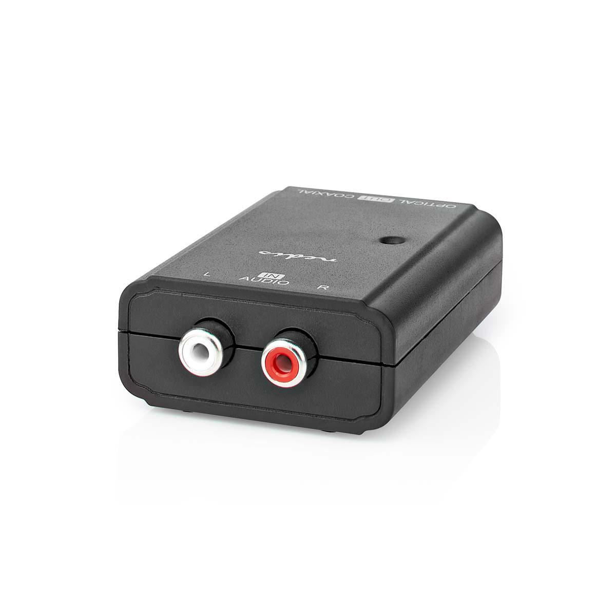 Nedis Digital Audio Converter | 1-way | Connection input: 2x RCA Male | Connection output: 1x S/PDIF (RCA) Female / 1x TosLink Female | ARC | Manual | Black
