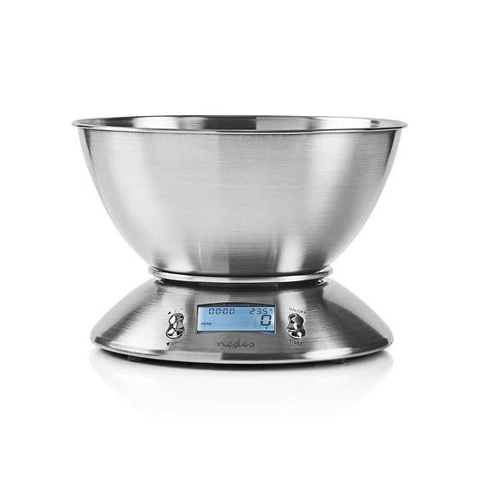 Nedis Kitchen Scales | Digital | Stainless Steel | Timer function | Thermometer function | Removable Bowl | Silver