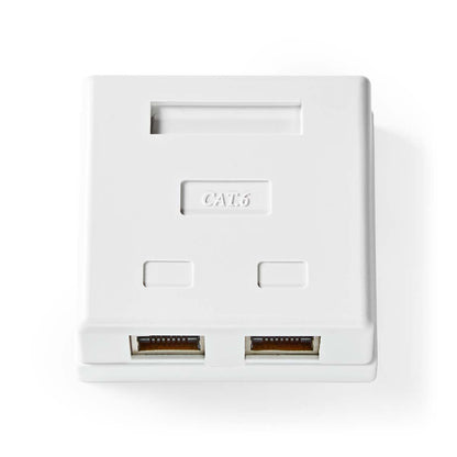 Nedis Network Wall Box | On-Wall | 2 port(s) | STP CAT6 | Straight | Female | Gold Plated | PVC | White | Box