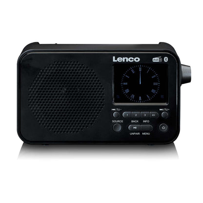 Lenco PDR-036BK | Portable DAB+ FM Radio with Bluetooth® Speaker | 2.4" TFT LCD Display | Black