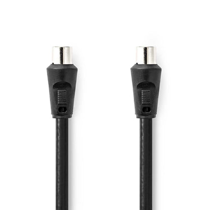 Nedis Coax Cable | IEC (Coax) Male | IEC (Coax) Female | Nickel Plated | 90 dB | 75 Ohm | Double Shielded | 1.50 m | Round | PVC | Black | Label