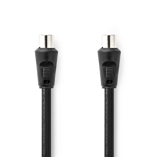 Nedis Coax Cable | IEC (Coax) Male | IEC (Coax) Female | Nickel Plated | 90 dB | 75 Ohm | Double Shielded | 1.50 m | Round | PVC | Black | Label