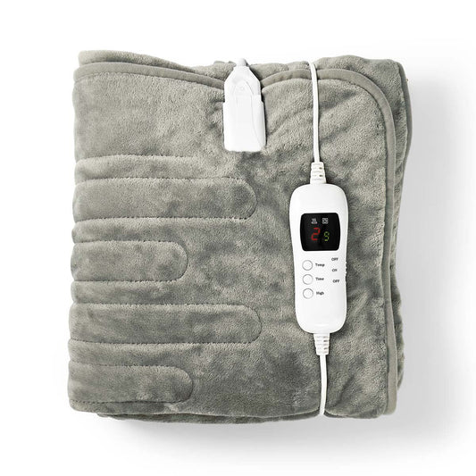 Nedis Electric Blanket | Overblanket | 1 Person | 180 x 130 cm | 9 Heat Settings | Washable | Overheating protection | Digital control | Fleece
