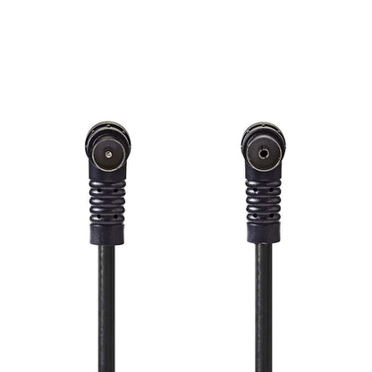 Nedis Coax Cable | IEC (Coax) Male | IEC (Coax) Female | Nickel Plated | 120 dB | 75 Ohm | Quad Shielded | 3.00 m | Round | PVC | Black | Label