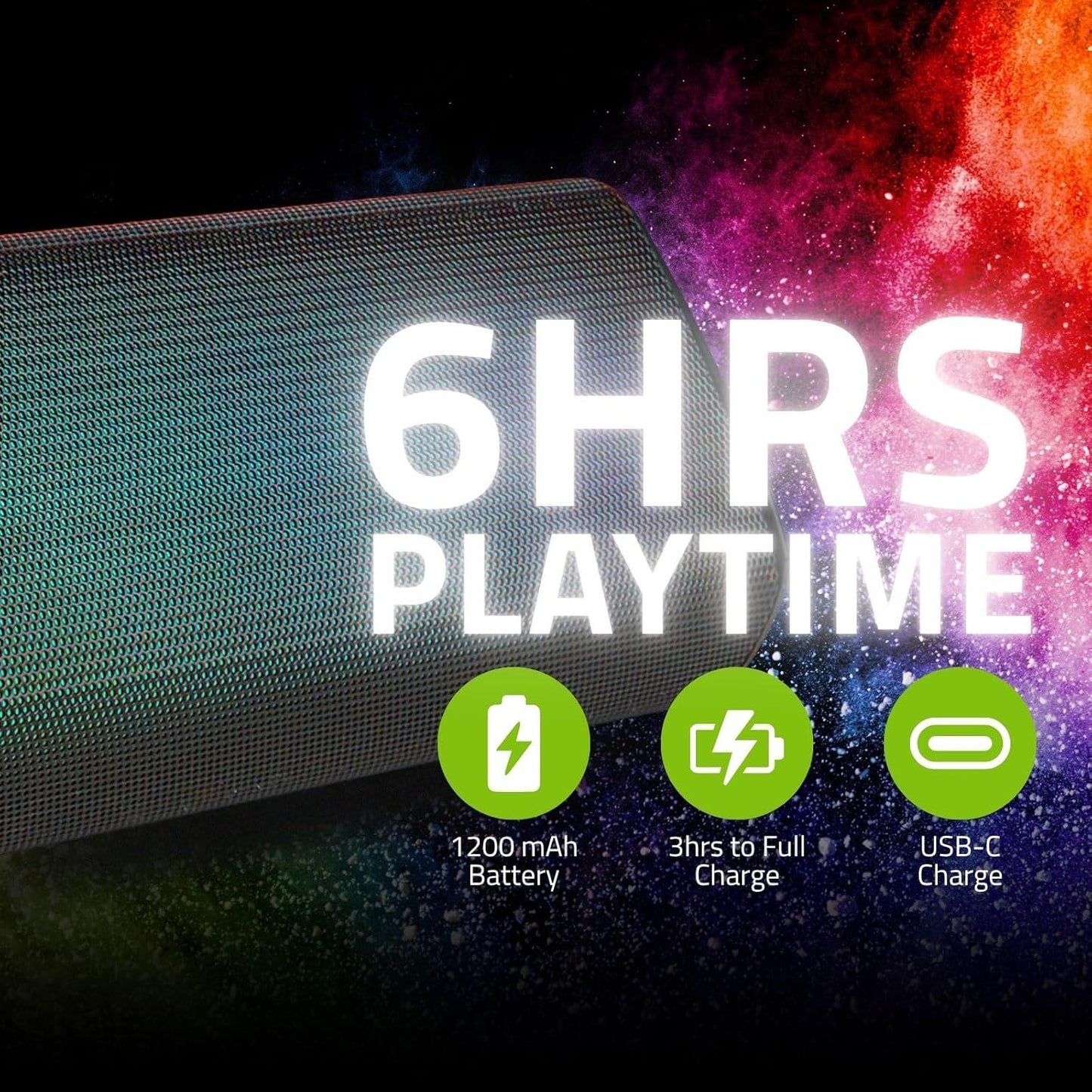 Nedis Bluetooth® Speaker | Maximum battery play time: 6 hrs | Table Design | 18 W | Stereo | Built-in microphone | Linkable | Black