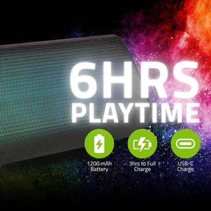 Nedis Bluetooth® Speaker | Maximum battery play time: 6 hrs | Table Design | 18 W | Stereo | Built-in microphone | Linkable | Black