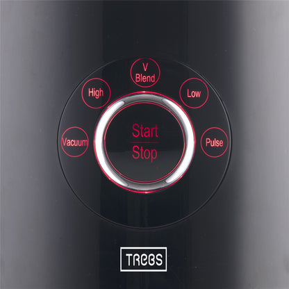 Trebs Vacuum Blender | 1.5l | 800W | 6 Stainless Steel Blades | 5 Functions | Black
