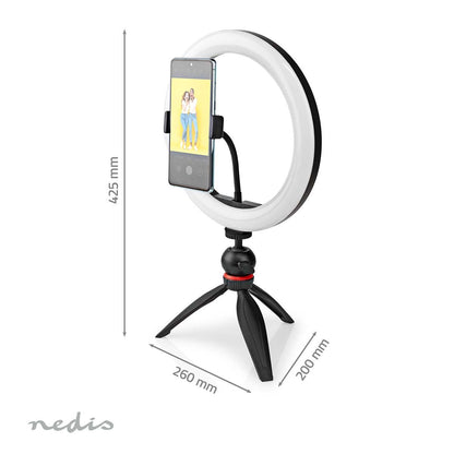Nedis Ring Light | 10 inch | 120 LED's | 2700 - 6700 K | Tripod | Black