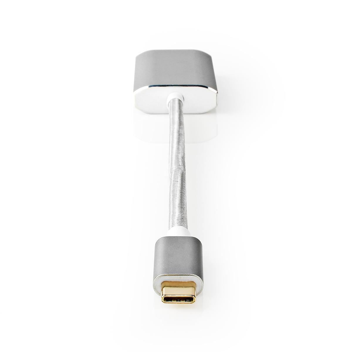 Nedis USB-C™ Adapter | USB 3.2 Gen 1 | USB-C™ Male | Mini DisplayPort Female | Power delivery | 0.20 m | Round | Gold Plated | Braided / Nylon | Silver | Cover Window Box