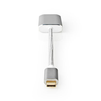 Nedis USB-C™ Adapter | USB 3.2 Gen 1 | USB-C™ Male | Mini DisplayPort Female | Power delivery | 0.20 m | Round | Gold Plated | Braided / Nylon | Silver | Cover Window Box
